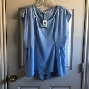 Bar III light blue blouse with back slit